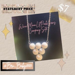 Silver w/white circles unique statement necklace. Only 1 available: only $7